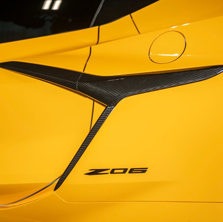 Corvette C8 Z06 CARBON FIBER Replacement Side Fender Vent Door Garnish - Grocery Getter Performance