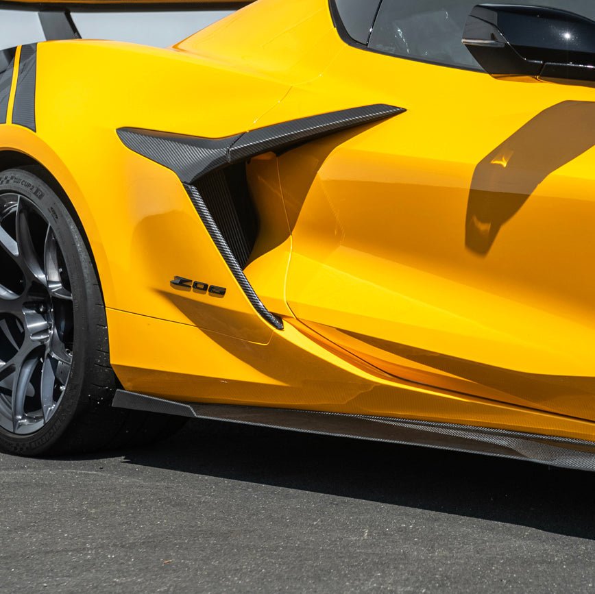 Corvette C8 Z06 CARBON FIBER Replacement Side Fender Vent Door Garnish - Grocery Getter Performance