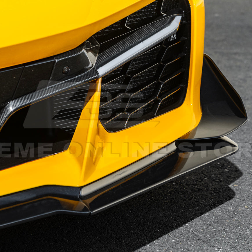 Corvette C8 Z06 / E-Ray DRY CARBON FIBER Front Splitter & Canards [Z07 Extended Package]