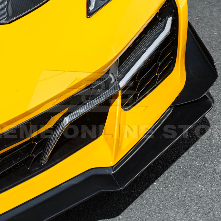 Corvette C8 Z06 / E-Ray DRY CARBON FIBER Front Splitter & Canards [Z07 Extended Package]