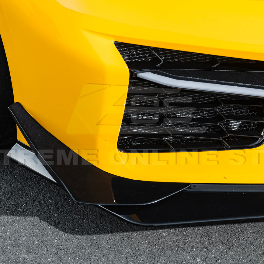Corvette C8 Z06 / E-Ray DRY CARBON FIBER Front Splitter & Canards [Z07 Extended Package]