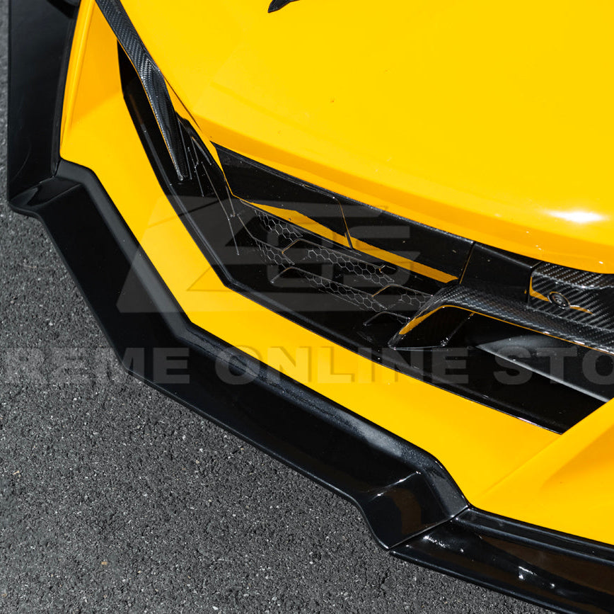 Corvette C8 Z06 / E-Ray DRY CARBON FIBER Front Splitter & Canards [Z07 Extended Package]