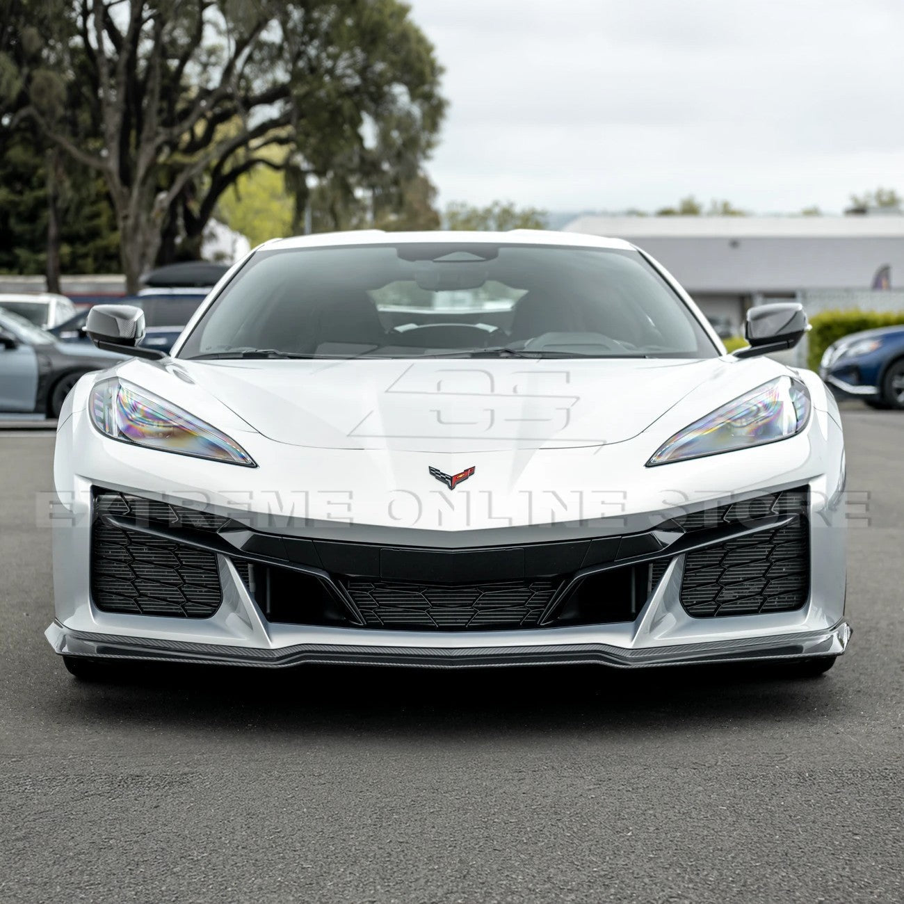 Corvette C8 Z06 / E-Ray DRY CARBON FIBER Front Splitter [Z07 Extended One-Piece Package]