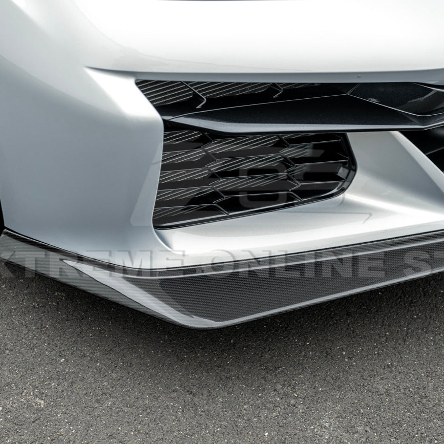 Corvette C8 Z06 / E-Ray DRY CARBON FIBER Front Splitter [Z07 Extended One-Piece Package]