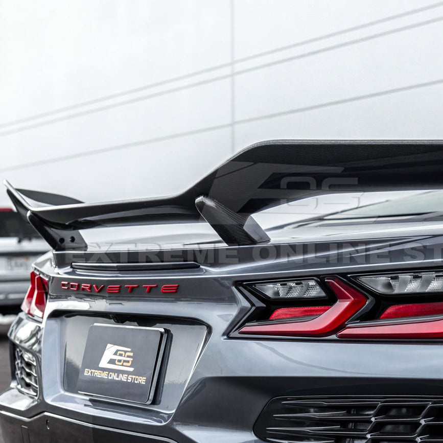 Corvette C8 Z06 W/ Z07 Package Factory Dry Carbon Fiber Rear High Wing Spoiler