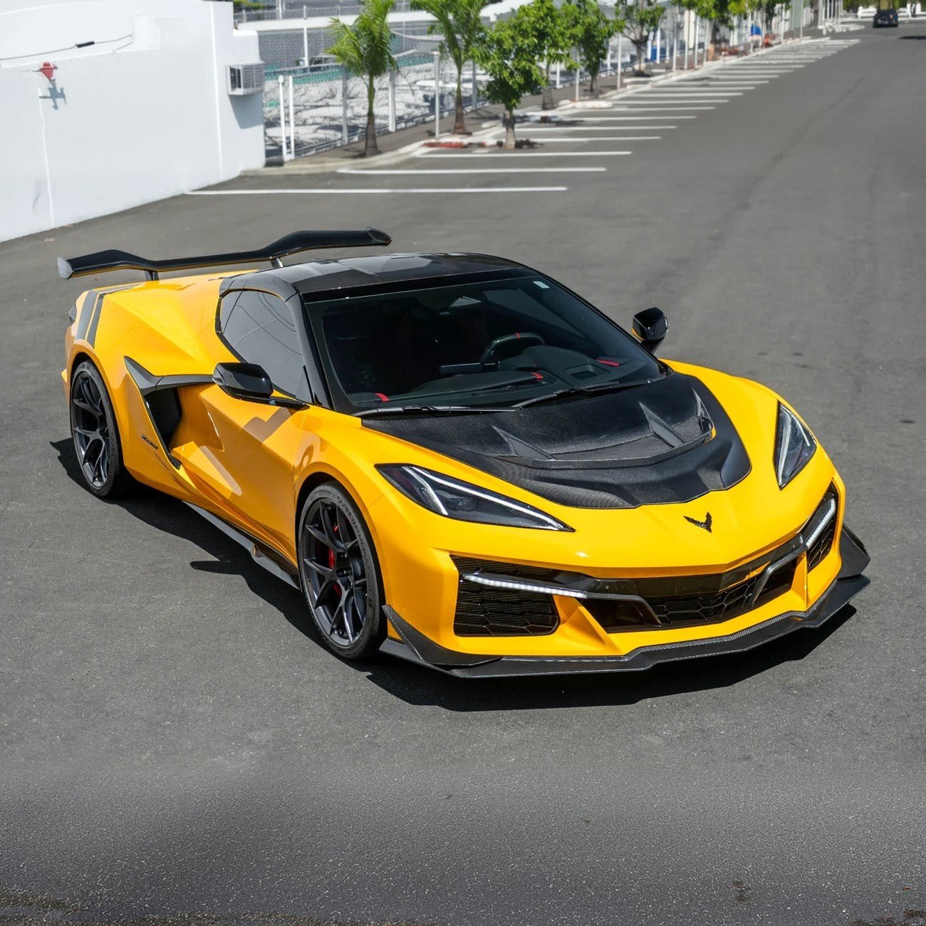 Corvette C8 Z06 | Z07 DRY Carbon Fiber Front Splitter & No Drill Canards - Grocery Getter Performance