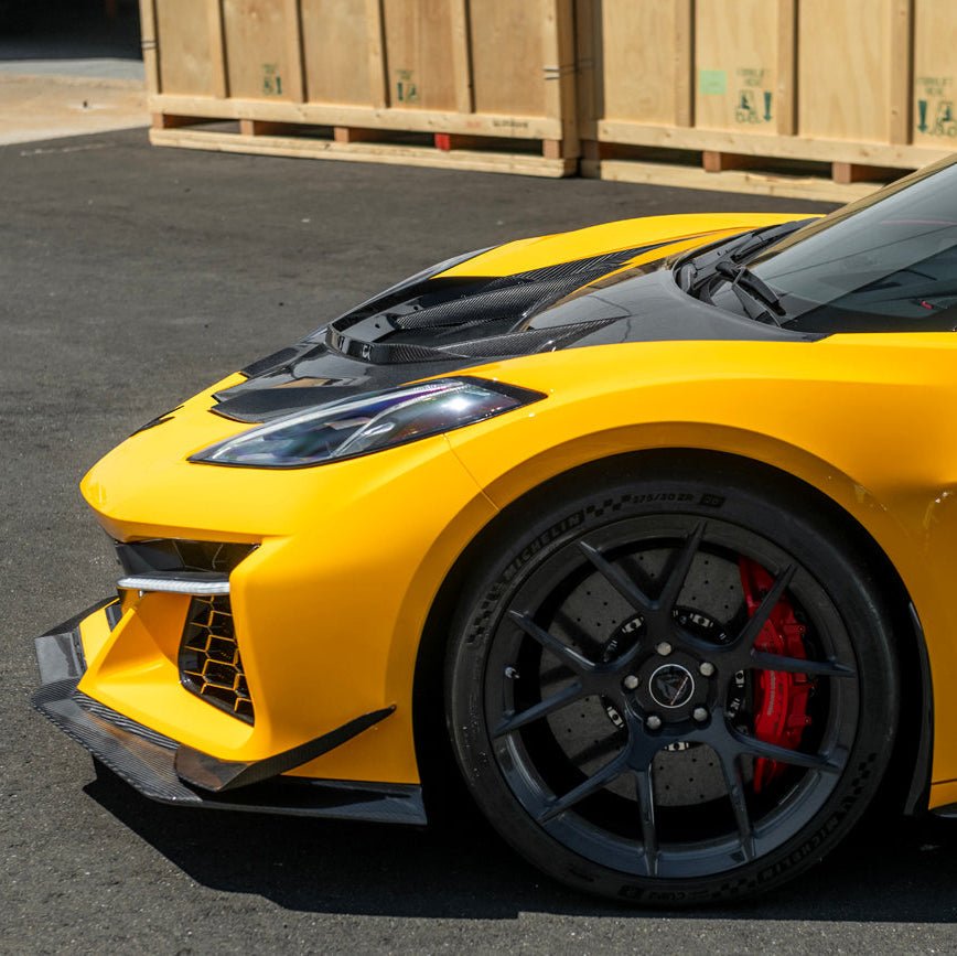 Corvette C8 Z06 | Z07 DRY Carbon Fiber Front Splitter & No Drill Canards - Grocery Getter Performance