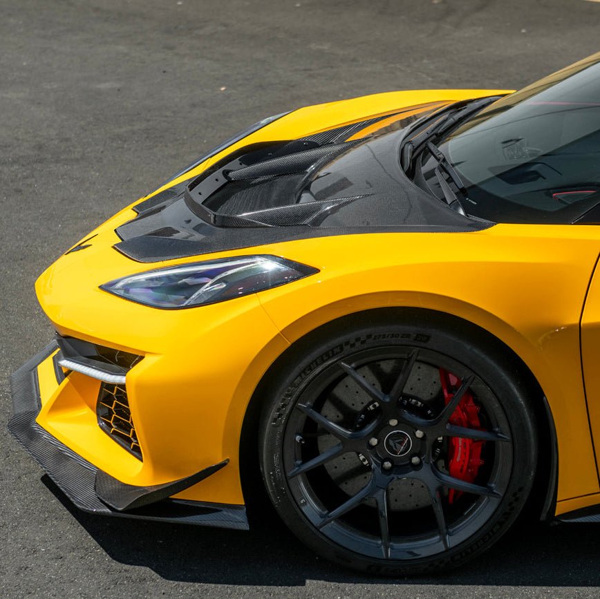 Corvette C8 Z06 | Z07 DRY Carbon Fiber Front Splitter & No Drill Canards - Grocery Getter Performance