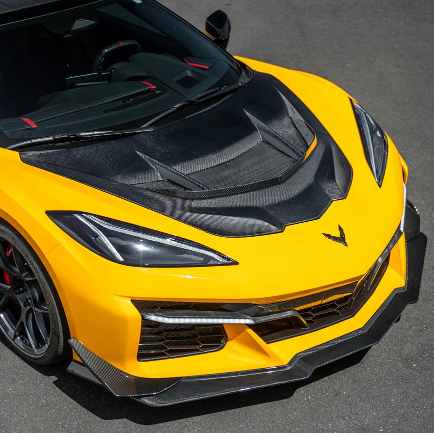 Corvette C8 Z06 | Z07 DRY Carbon Fiber Front Splitter & No Drill Canards - Grocery Getter Performance
