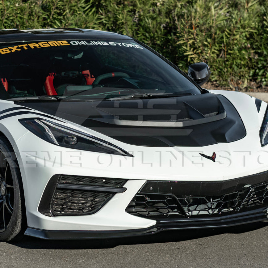 Corvette C8 ZR1 MATTE BLACK Front Bumper Vented Extractor Hood