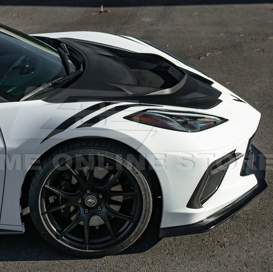 Corvette C8 ZR1 MATTE BLACK Front Bumper Vented Extractor Hood