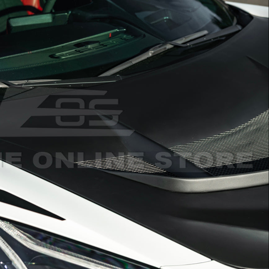 Corvette C8 ZR1 MATTE BLACK Front Bumper Vented Extractor Hood