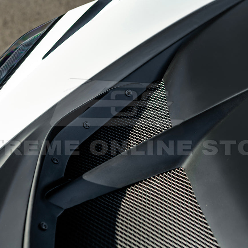 Corvette C8 ZR1 MATTE BLACK Front Bumper Vented Extractor Hood