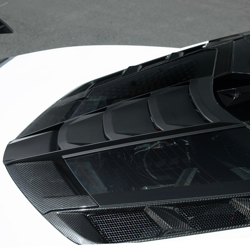 Corvette C8 | ZR1 Style CARBON FLASH Rear Window Vent Louver Cover