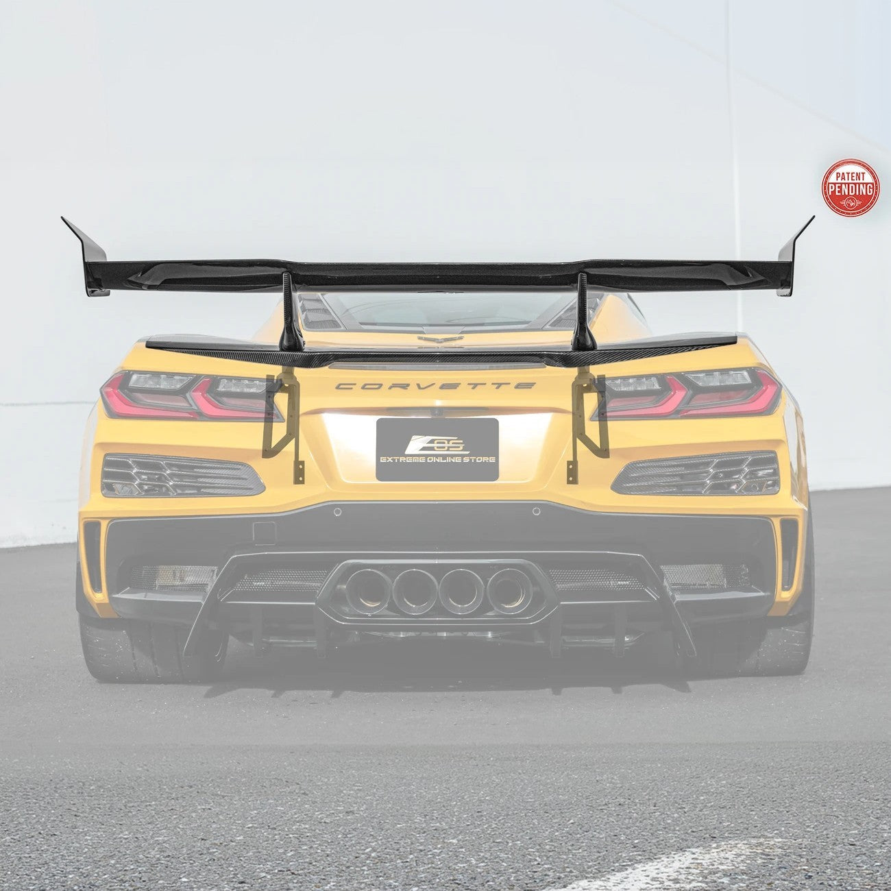 Corvette C8 ZR1 Style DRY CARBON FIBER Rear High Wing Spoiler Bracket