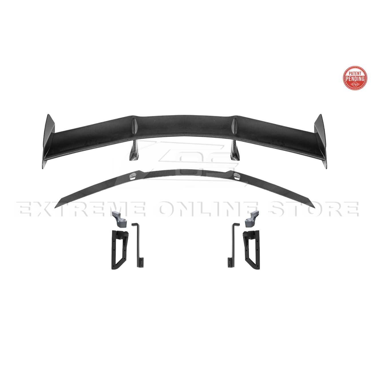 Corvette C8 ZR1 Style DRY CARBON FIBER Rear High Wing Spoiler Bracket
