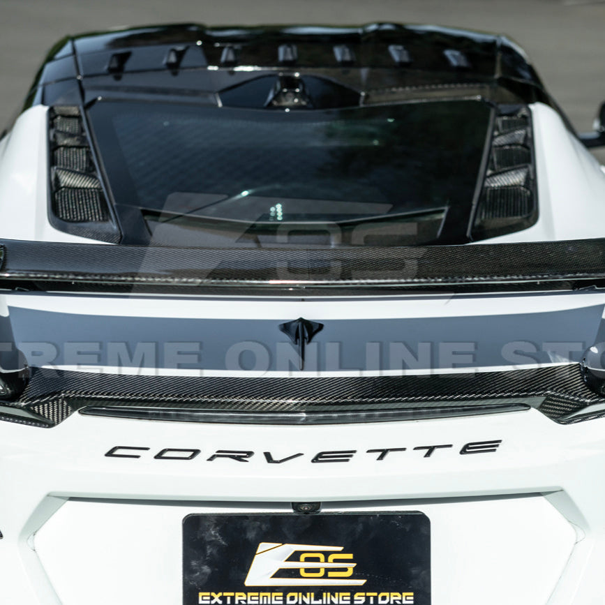 Corvette C8 ZR1 Style DRY CARBON FIBER Rear High Wing Spoiler Bracket