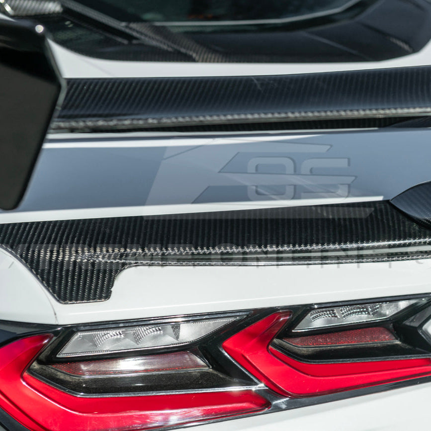 Corvette C8 ZR1 Style DRY CARBON FIBER Rear High Wing Spoiler Bracket
