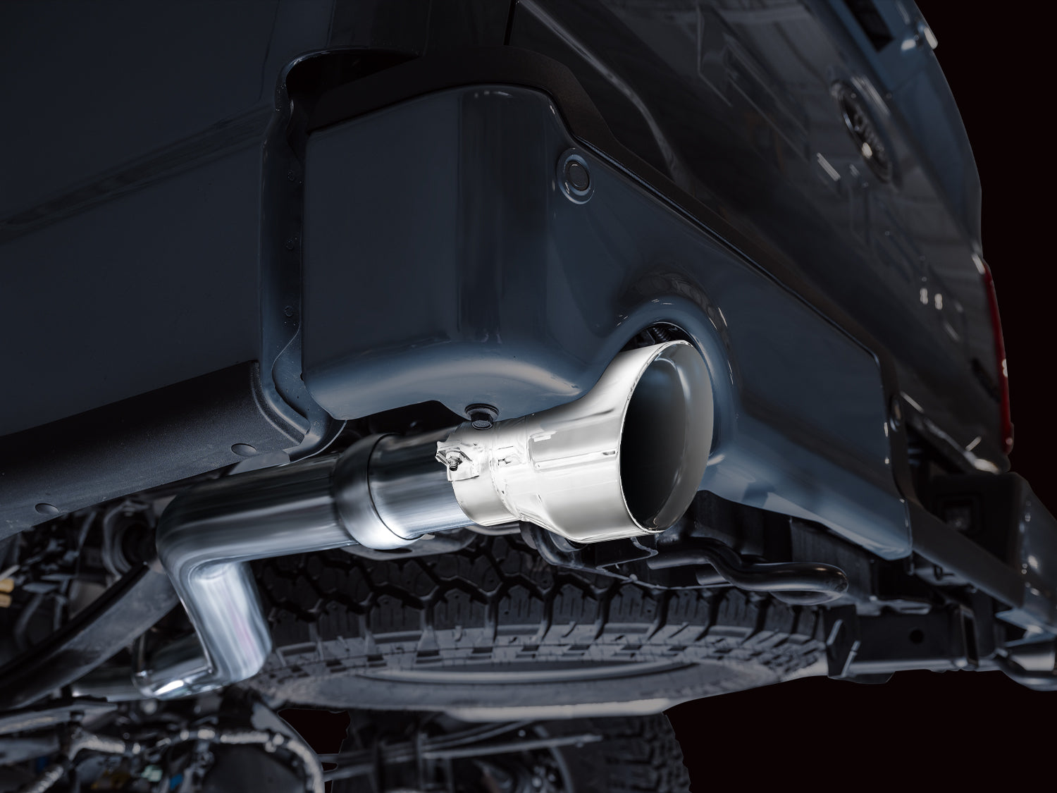 AWE 0FG Resonated Catback for '21+ Ford F-150 Tremor (With Bumper Cutouts) - Chrome Silver Tips