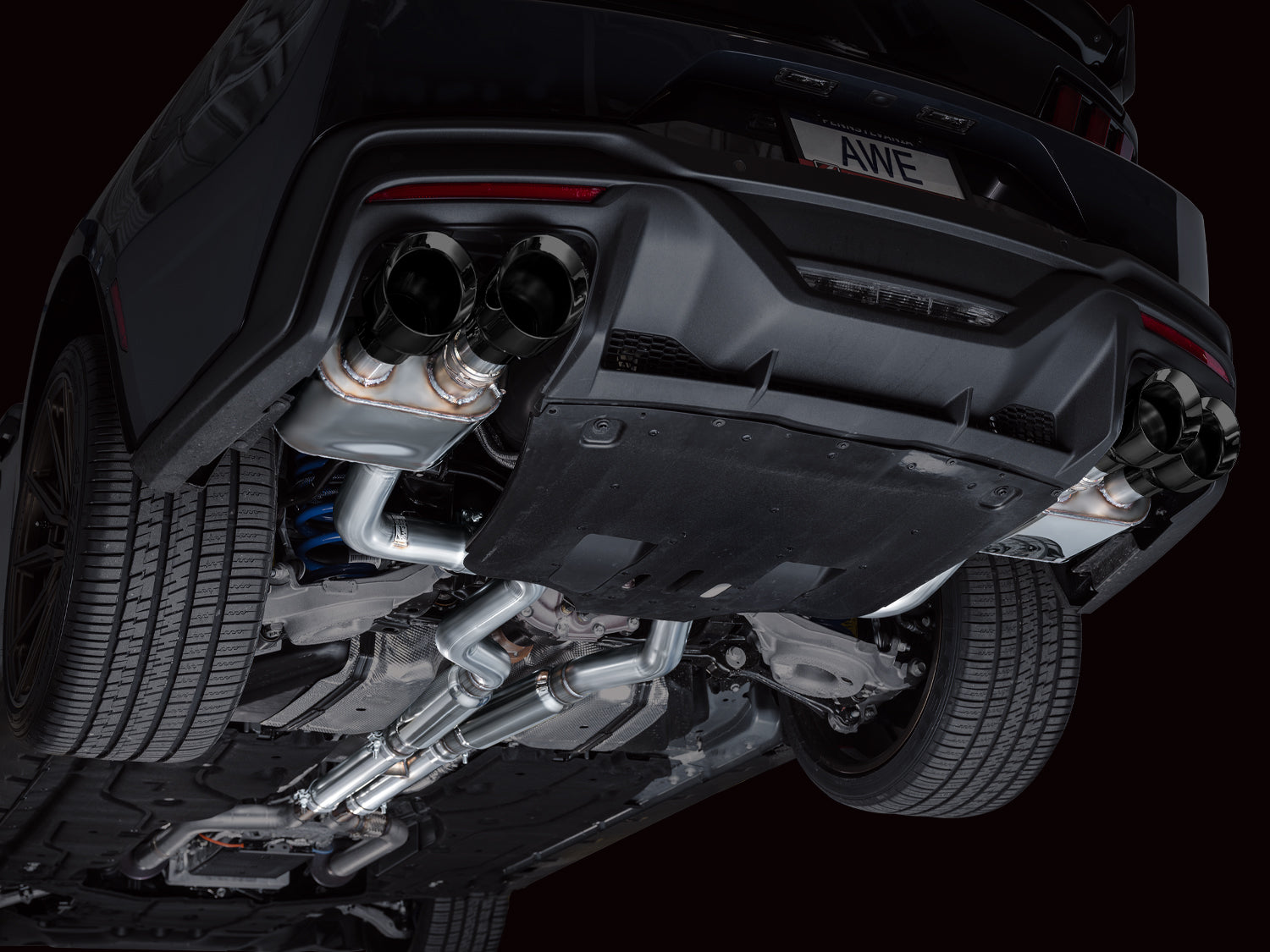 AWE SwitchPath™ Exhaust for S650 Ford Mustang Dark Horse - Quad Diamond Black Tips