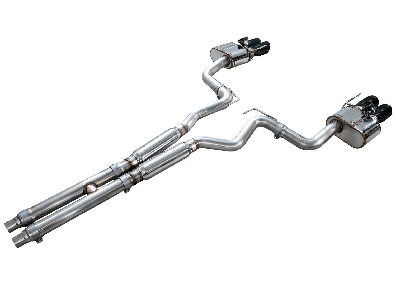 AWE SwitchPath™ Cat-back Exhaust for '18-'23 S550 Mustang GT - Quad Diamond Black Tips