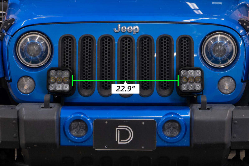 Diode Dynamics 07-18 Jeep JK Wrangler SS5 Bumper LED Pod Light Kit - Sport Yellow Driving-Light Bars & Cubes-Grocery Getter Performance