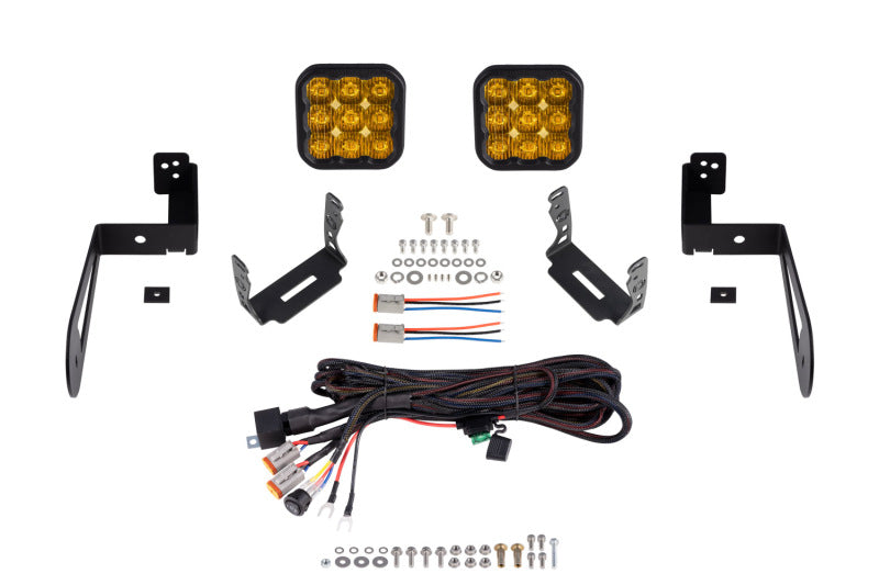 Diode Dynamics 07-18 Jeep JK Wrangler SS5 Bumper LED Pod Light Kit - Yellow Pro Driving-Light Bars & Cubes-Grocery Getter Performance