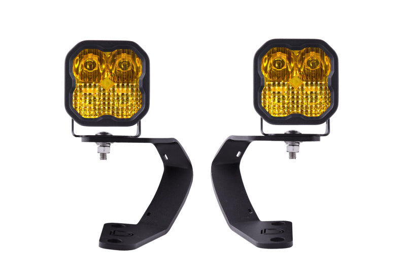 Diode Dynamics 10-21 Toyota 4Runner SS3 LED Ditch Light Kit - Yellow Pro Combo-Light Bars & Cubes-Grocery Getter Performance