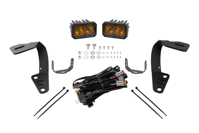 Diode Dynamics 10-21 Toyota 4Runner Stage Series 2in LED Ditch Light Kit - Yellow Pro Combo-Light Bars & Cubes-Grocery Getter Performance