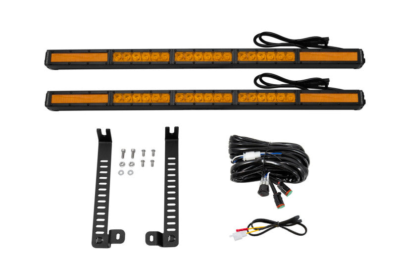 Diode Dynamics 14-19 Toyota 4Runner SS30 Dual Stealth Lightbar Kit - Amber Combo-Light Mounts-Grocery Getter Performance
