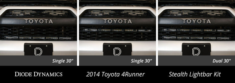 Diode Dynamics 14-19 Toyota 4Runner SS30 Dual Stealth Lightbar Kit - White Driving-Light Mounts-Grocery Getter Performance