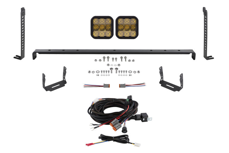 Diode Dynamics 14-23 Toyota 4Runner SS5 Stealth Grille LED 2-Pod Kit - Sport Yellow Combo-Light Accessories and Wiring-Grocery Getter Performance