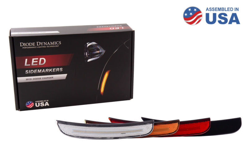 Diode Dynamics 15-21 Dodge Charge LED Sidemarkers - Clear (set)-Light Accessories and Wiring-Grocery Getter Performance