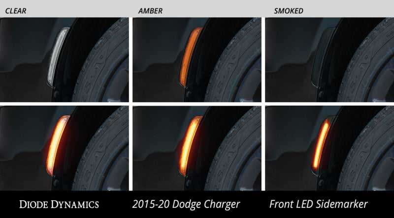 Diode Dynamics 15-21 Dodge Charge LED Sidemarkers - Clear (set)-Light Accessories and Wiring-Grocery Getter Performance
