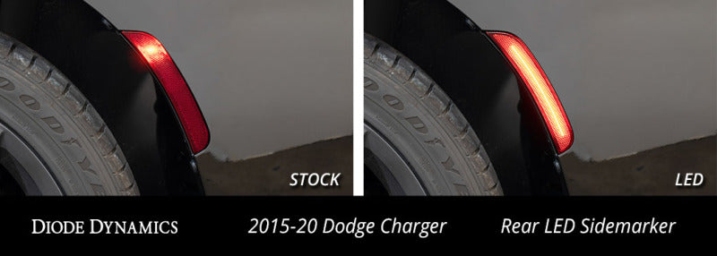 Diode Dynamics 15-21 Dodge Charger LED Sidemarkers - Amber Red (set)-Light Accessories and Wiring-Grocery Getter Performance