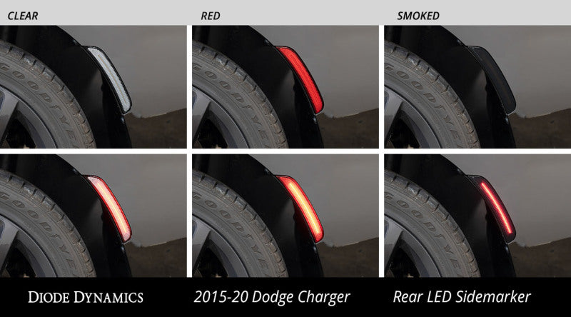 Diode Dynamics 15-21 Dodge Charger LED Sidemarkers - Smoked (set)-Light Accessories and Wiring-Grocery Getter Performance
