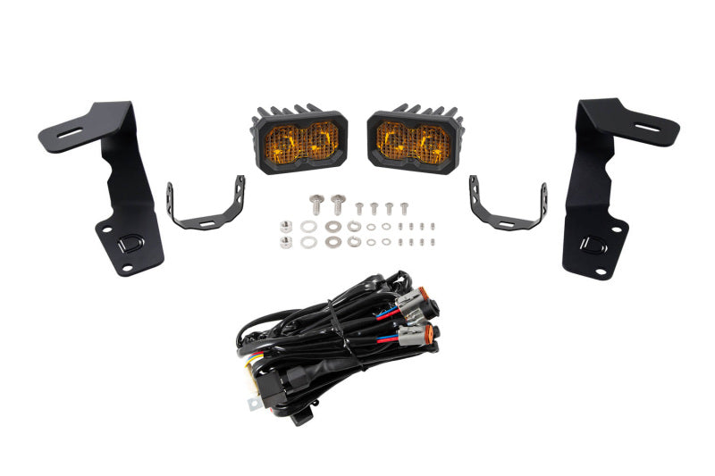 Diode Dynamics 15-21 Subaru WRX/STi Pro Stage Series 2in LED Ditch Light Kit - Yellow Combo-Light Bars & Cubes-Grocery Getter Performance
