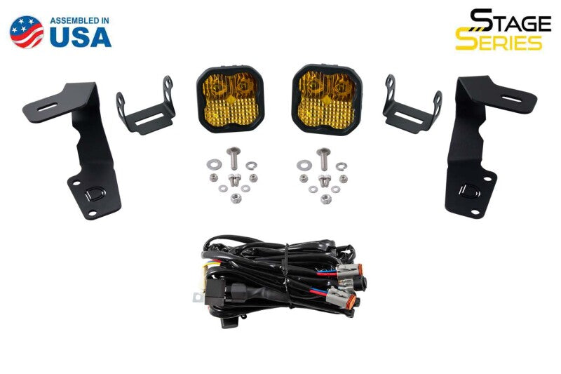 Diode Dynamics 15-21 Subaru WRX/STi Pro Stage Series 2in LED Ditch Light Kit - Yellow Combo-Light Bars & Cubes-Grocery Getter Performance