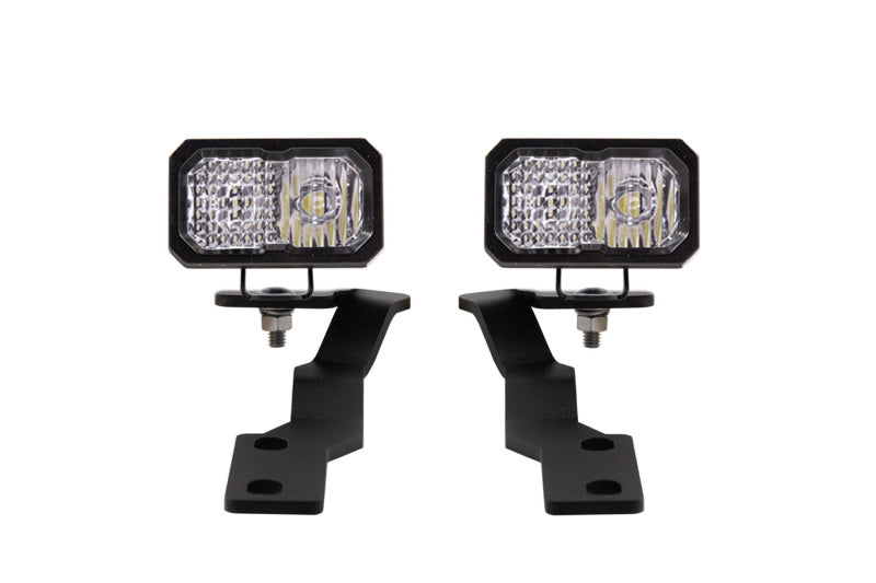 Diode Dynamics 16-21 Toyota Tacoma Stage Series 2in LED Ditch Light Kit - Pro White Combo-Light Bars & Cubes-Grocery Getter Performance