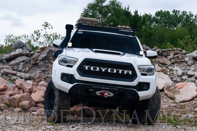 Diode Dynamics 16-21 Toyota Tacoma Stage Series 2in LED Ditch Light Kit - Sport Yellow Combo-Light Bars & Cubes-Grocery Getter Performance