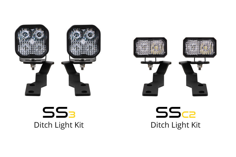 Diode Dynamics 16-21 Toyota Tacoma Stage Series 2in LED Ditch Light Kit - Yellow Pro Combo-Light Bars & Cubes-Grocery Getter Performance