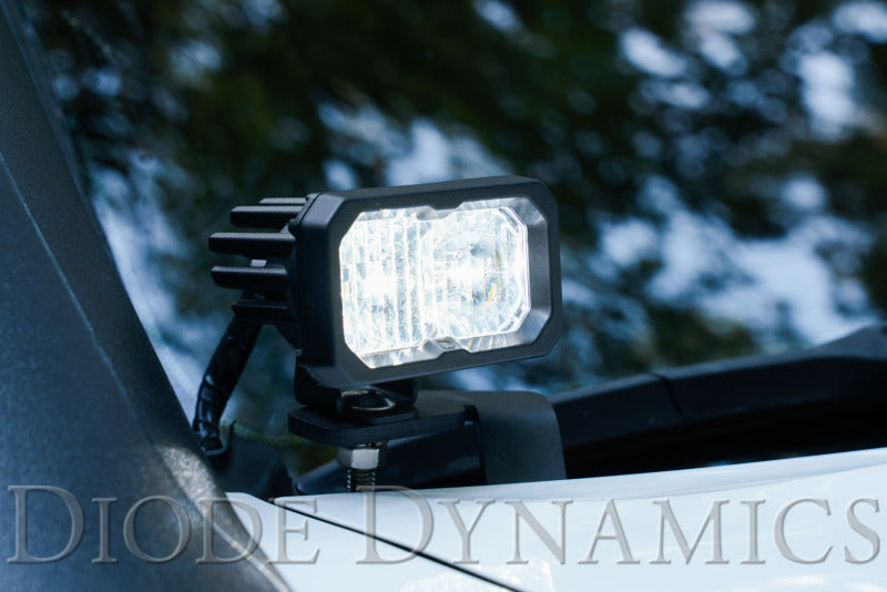 Diode Dynamics 16-21 Toyota Tacoma Stage Series 2in LED Ditch Light Kit - Yellow Pro Combo-Light Bars & Cubes-Grocery Getter Performance