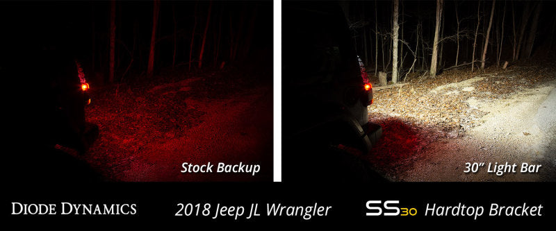Diode Dynamics 18-21 Jeep JL Wrangler SS30 Rear Hardtop Bracket Kit - White Flood-Light Mounts-Grocery Getter Performance