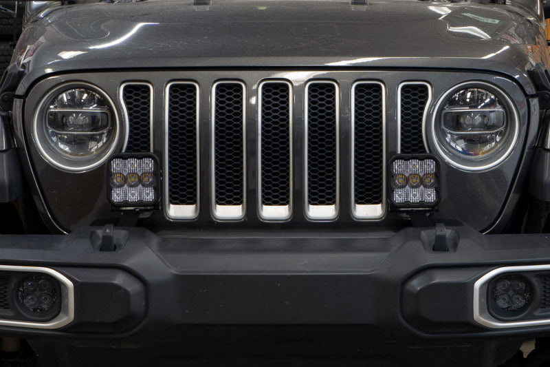 Diode Dynamics 18-21 Jeep JL Wrangler SS5 Bumper LED Pod Light Kit - Yellow Pro Combo-Light Bars & Cubes-Grocery Getter Performance