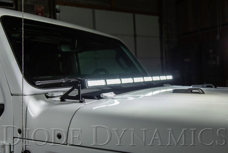 Diode Dynamics 18-21 Jeep JL Wrangler/Gladiator Hood Bracket Kit-Light Bars & Cubes-Grocery Getter Performance