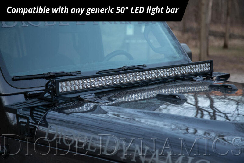 Diode Dynamics 18-21 Jeep JL Wrangler/Gladiator Hood Bracket Kit-Light Bars & Cubes-Grocery Getter Performance