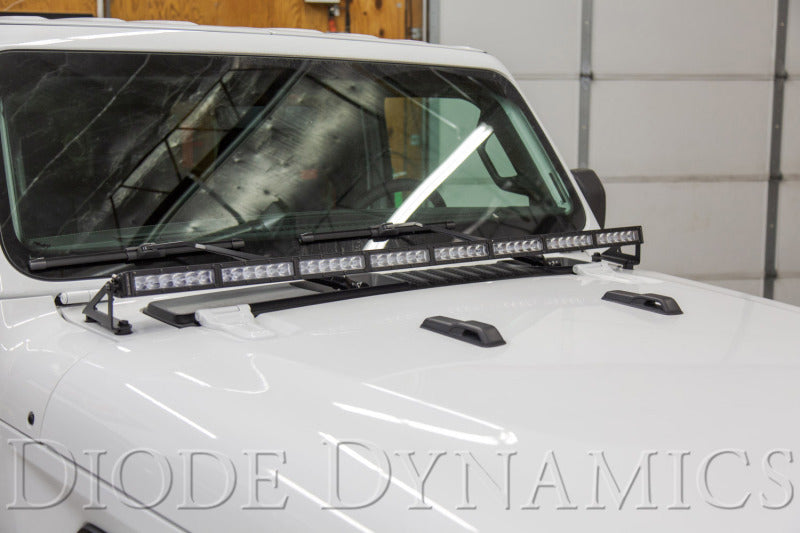 Diode Dynamics 18-21 Jeep JL Wrangler/Gladiator Hood Bracket Kit-Light Bars & Cubes-Grocery Getter Performance