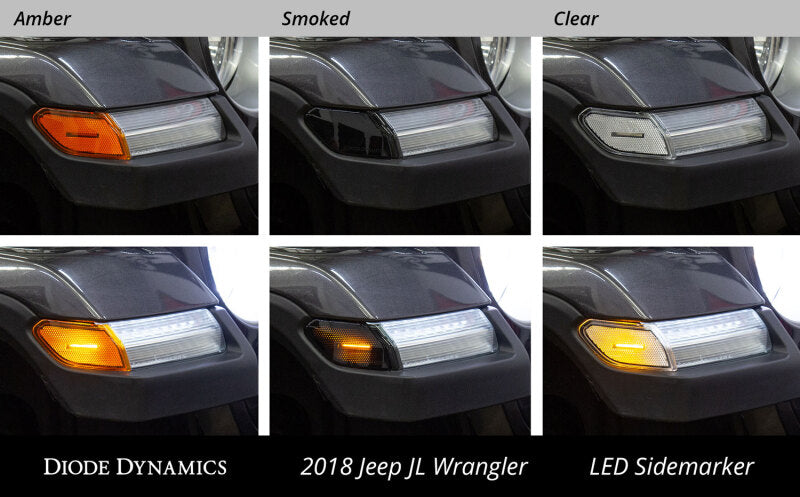 Diode Dynamics 18-21 Jeep JL Wrangler/Gladiator Sidemarkers Clear (set)-Light Accessories and Wiring-Grocery Getter Performance