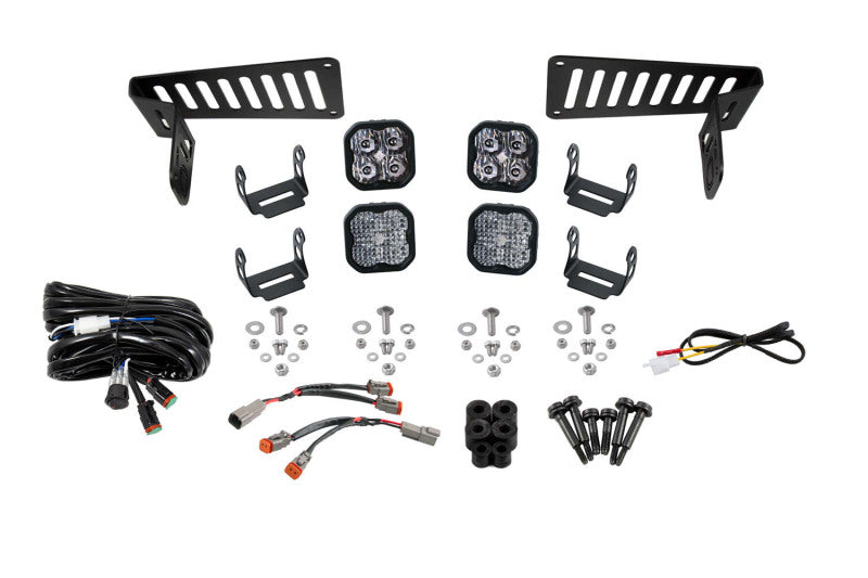 Diode Dynamics 18-21 Jeep JL Wrangler/Gladiator SS3 Cowl LED Bracket Kit - White Pro-Light Bars & Cubes-Grocery Getter Performance