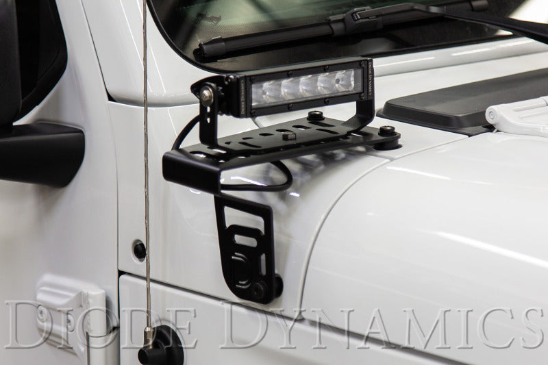 Diode Dynamics 18-21 Jeep JL Wrangler/Gladiator SS3 Cowl LED Bracket Kit - White Sport-Light Bars & Cubes-Grocery Getter Performance